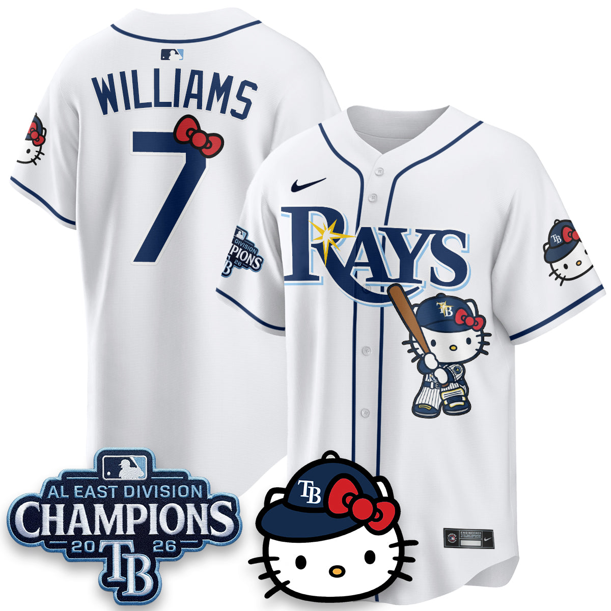 TB x Meow KT 2026 AL East Champs Vapor Jersey - Stitched
