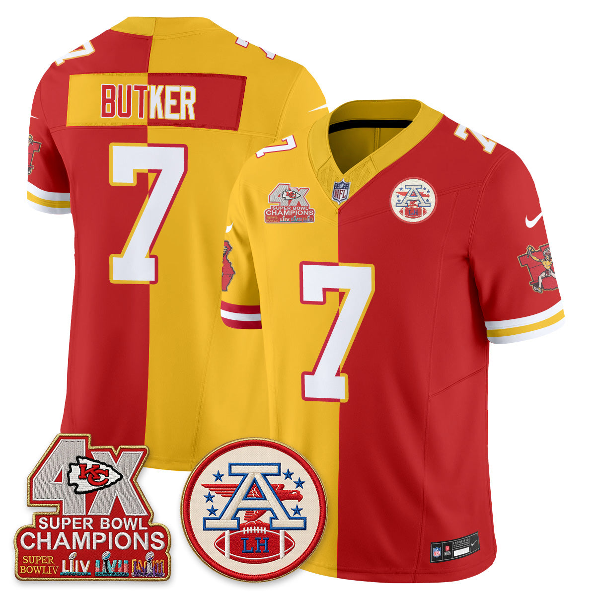 KC Throwback Split Vapor Jersey - Stitched