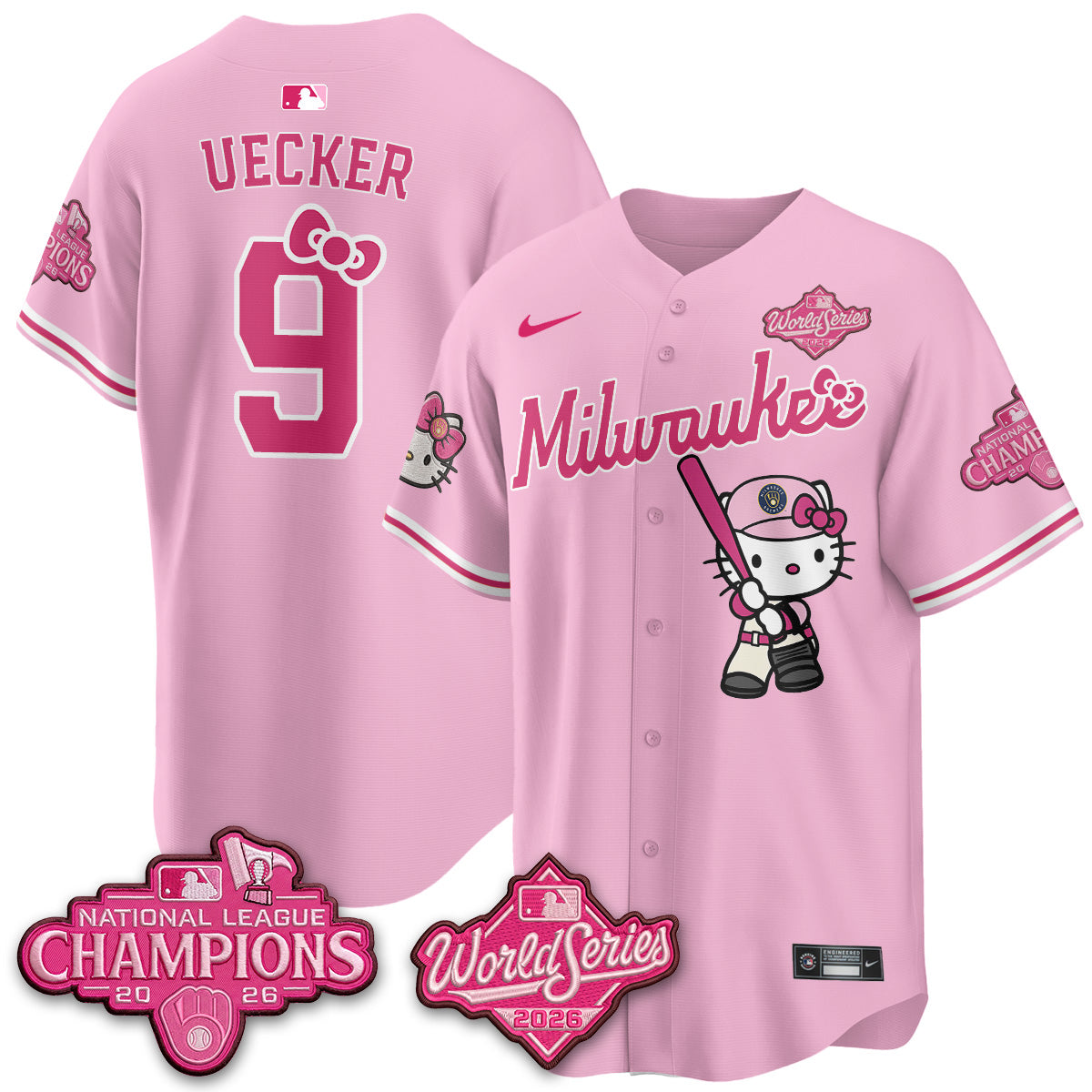 Milwaukee Brewers 2026 NL Champions x Meow KT Vapor Jersey - Stitched