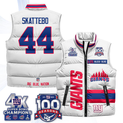 NYG 4X Champs S.Bowl Puffer Vest - Printed