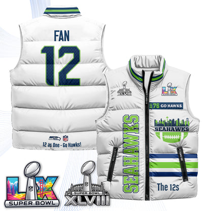 SEA "Go Hawks" Edition Puffer Vest - Printed