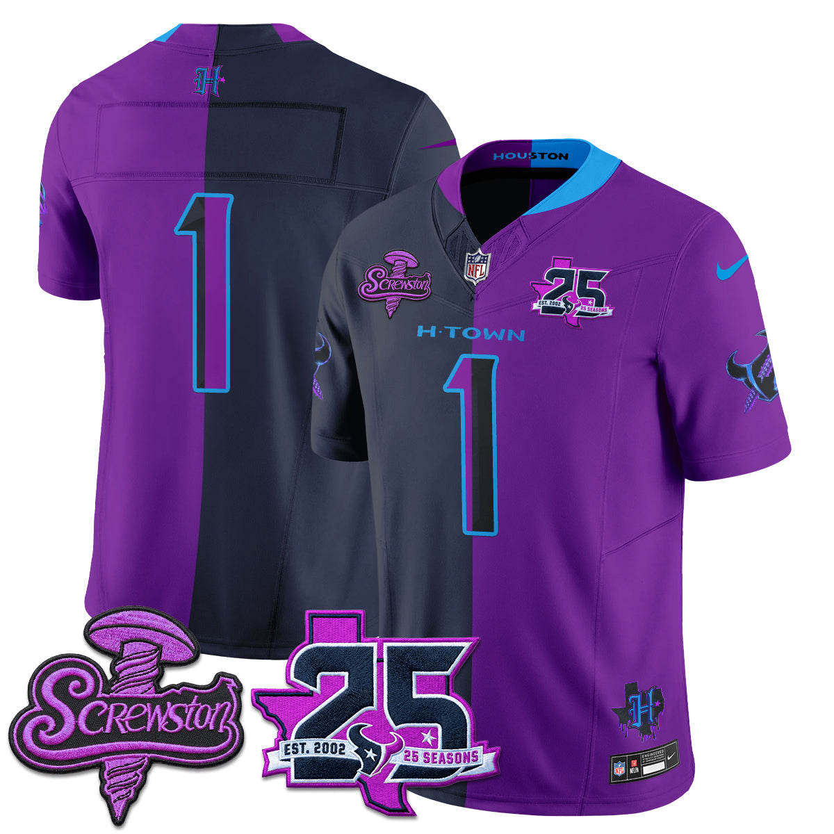 HOU DJ Screw Split Vapor Jersey - Stitched