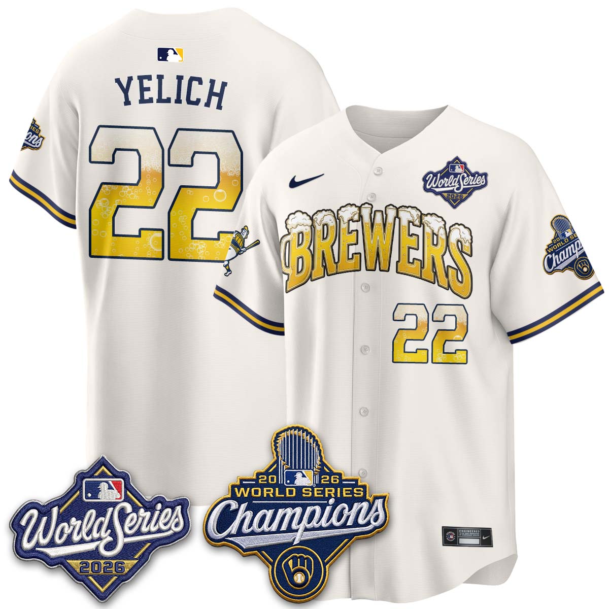 MIL "Pitcher & Pint" 2026 WS Champions Vapor Jersey - Stitched (#32 Tiktok)