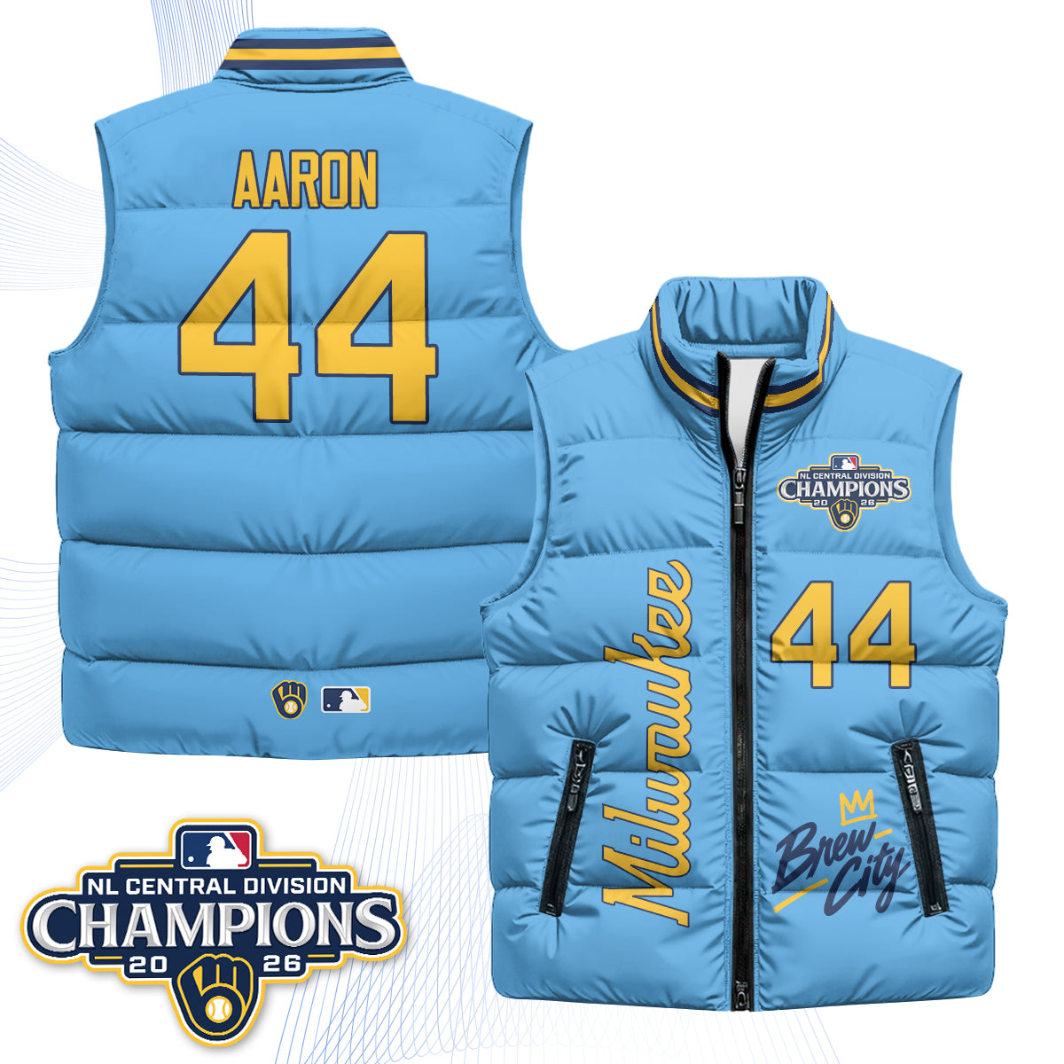 Milwaukee Brewers "Brew City" Puffer Vest V2 - Printed