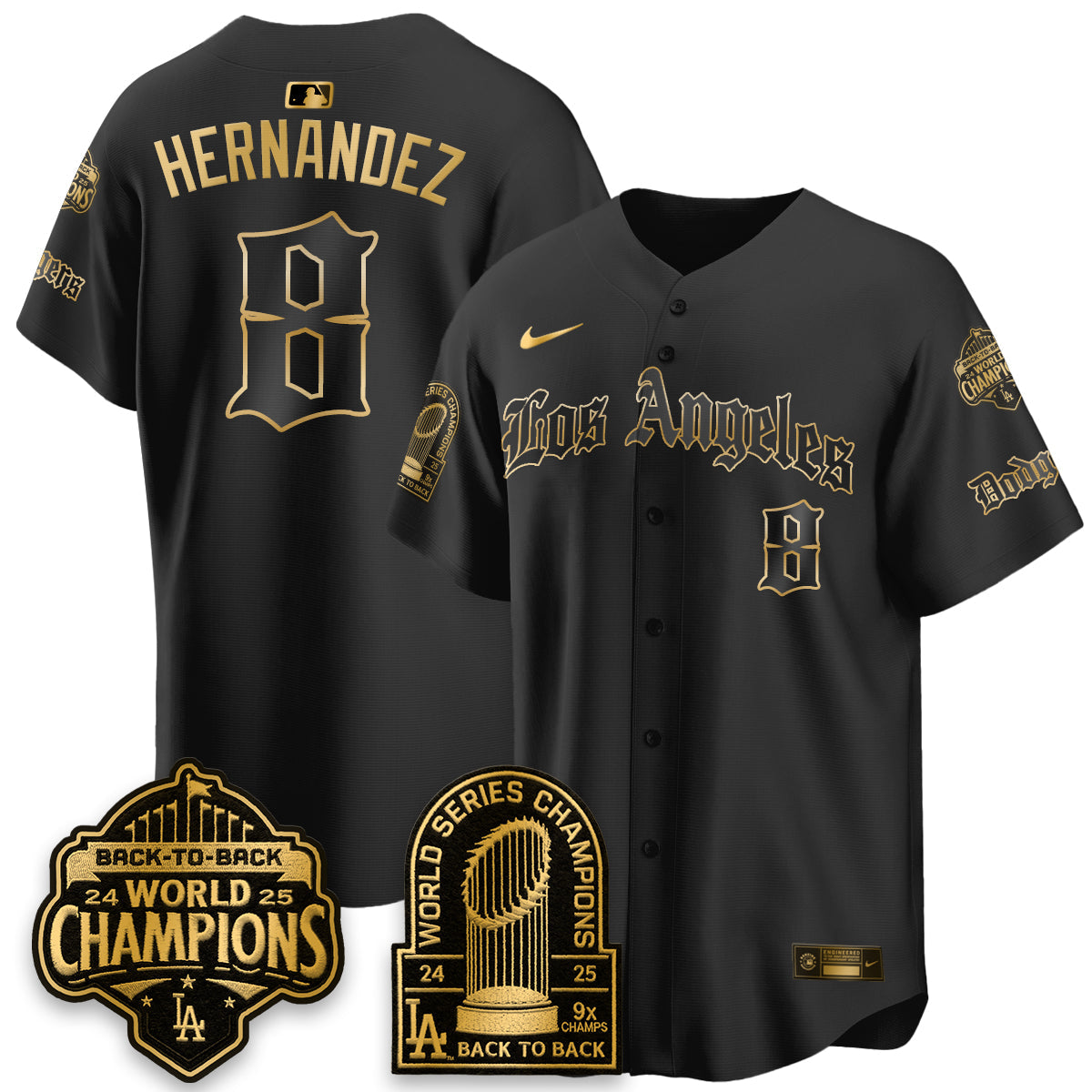 LAD WS Champions Back 2 Back Patch Vapor Premier Limited Gothic Gold Edition Jersey - All Stitched
