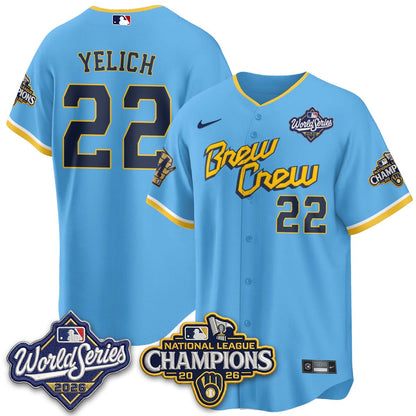 Milwaukee Brewers 2026 NL Champions Vapor Jersey - Stitched