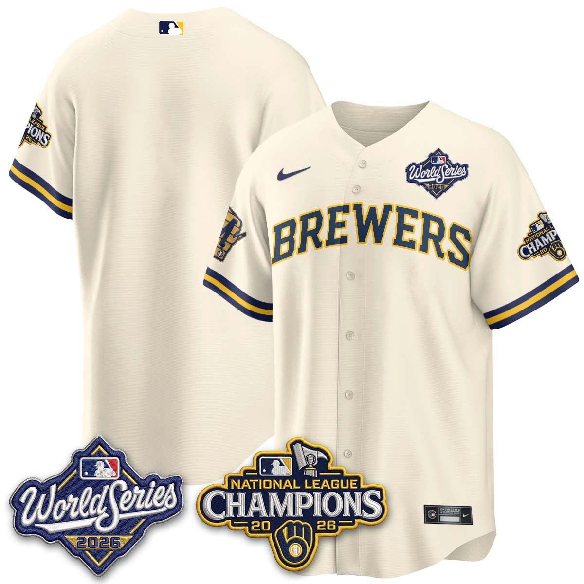 Milwaukee Brewers 2026 NL Champions Vapor Jersey - Stitched