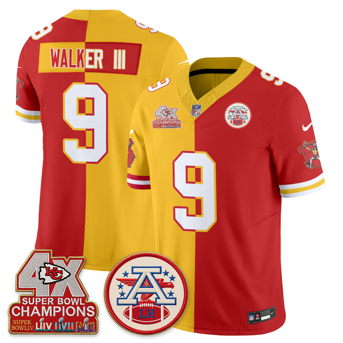 KC Throwback Split Vapor Jersey - Stitched
