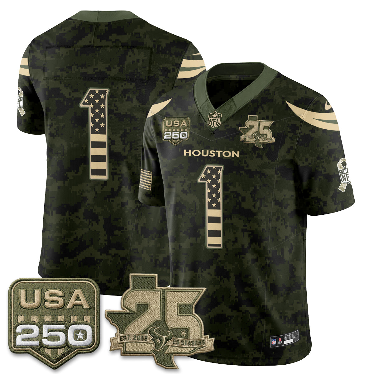 HOU 2026 Salute to Service Edition Vapor Jersey - Stitched