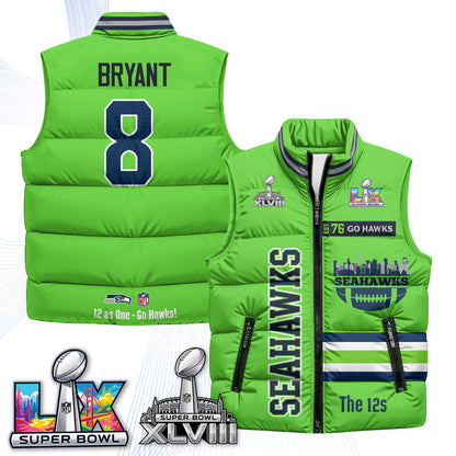 SEA "Go Hawks" Edition Puffer Vest - Printed