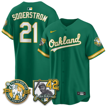 OAK 2026 Jackie Robinson Day - Celebrating 125 Years Limited Vapor Jersey - All Stitched