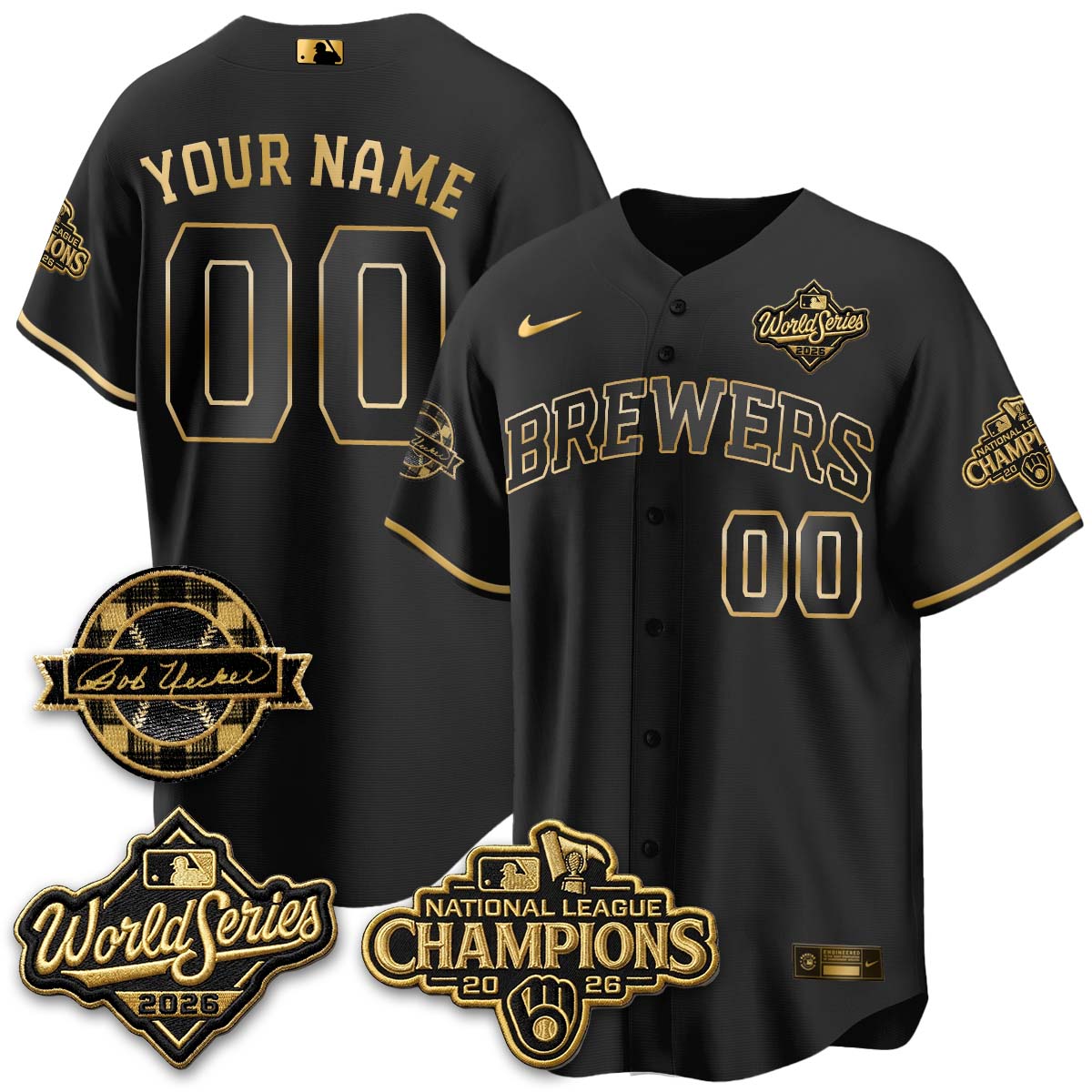 MIL 2026 NL Champions - Bob Uecker Patch Custom Vapor Jersey - Stitched