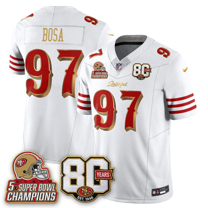 SF 80 Years & 5X Champs Rivalries Vapor Jersey - Stitched