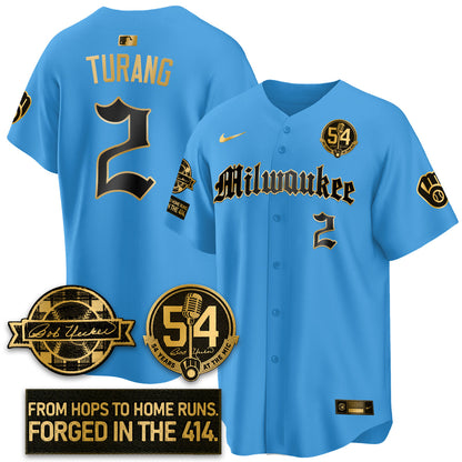 MIL Bob Uecker Patch Vapor Premier Limited Jersey - Gothic Edition - All Stitched