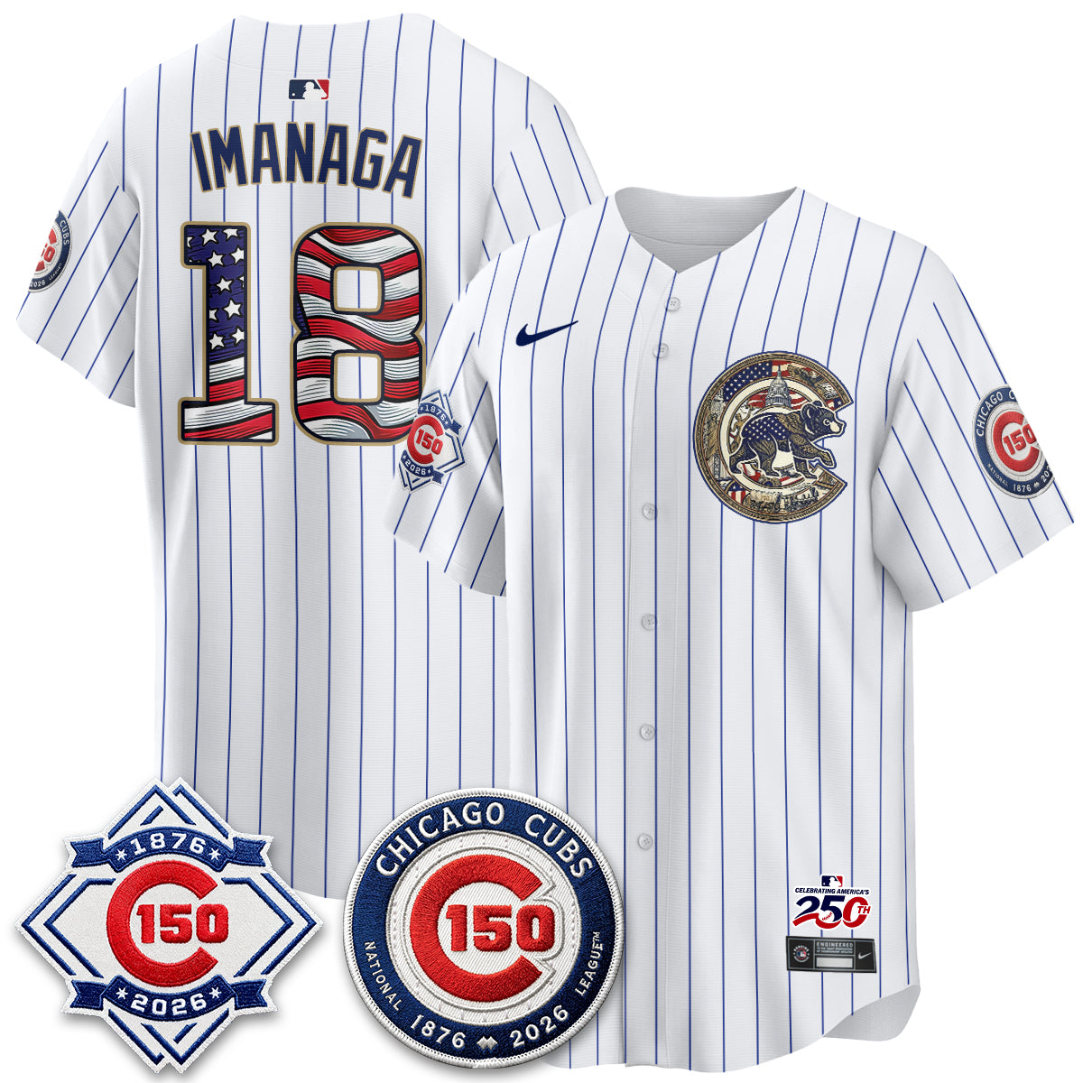 Chicago Cubs 2026 Independence Day USA Vapor Limited Jersey - Stitched