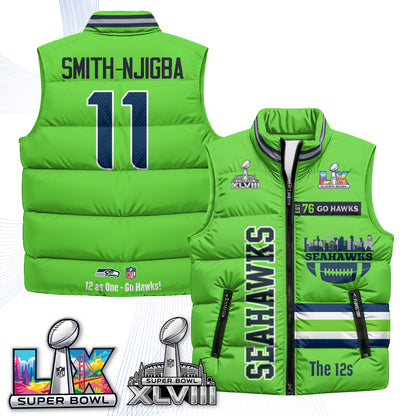 SEA "Go Hawks" Edition Puffer Vest - Printed