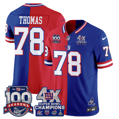 New York Giants 4X SBowl Split Edition Vapor Jersey - Stitched