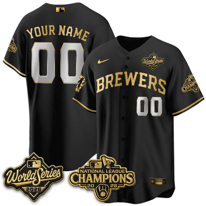 Milwaukee Brewers 2026 NL Champions Custom Vapor Jersey - Stitched