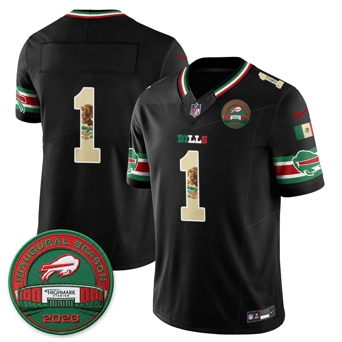 Buffalo Bills Mexico Edition Vapor Jersey - Stitched