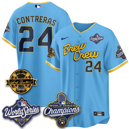 MIL 2026 WS Champions - Bob Uecker Patch Gold Jersey - Stitched (Tiktok)