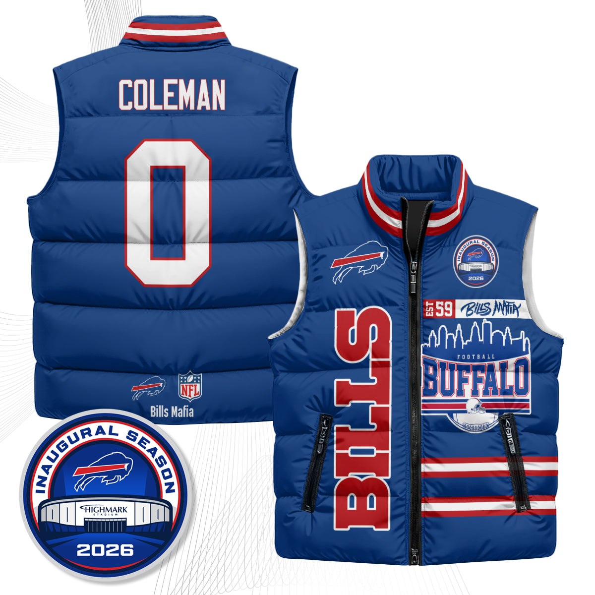 Buffalo Bills "Mafia" Edition Puffer Vest - Printed