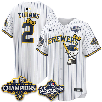 Milwaukee Brewers 2026 NL Champions x Meow KT Vapor Jersey - Stitched