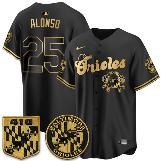 BAL Maryland Flag Vapor Limited Gold Jersey - Stitched