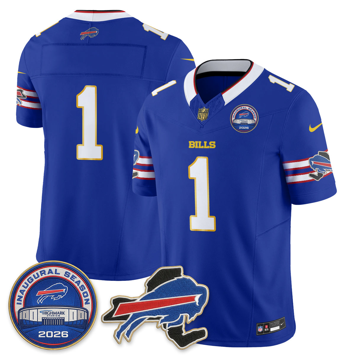 BUF 2026 Royal Gold Trim Edition Vapor Jersey - Stitched