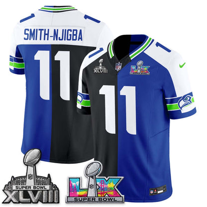 SEA Throwback 2 SB Patches Vapor Jersey - Stitched
