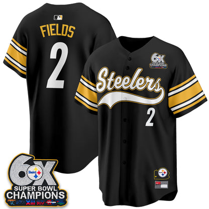 Pittsburgh Steelers 6X Champs Throwback Baseball Vapor Jersey - Stitched
