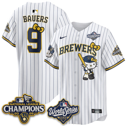 Milwaukee Brewers 2026 NL Champions x Meow KT Vapor Jersey - Stitched