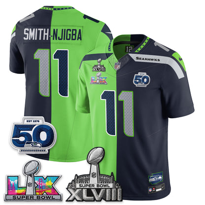 Seattle Seahawks SB LX Champs Split Edition Vapor Jersey - Stitch