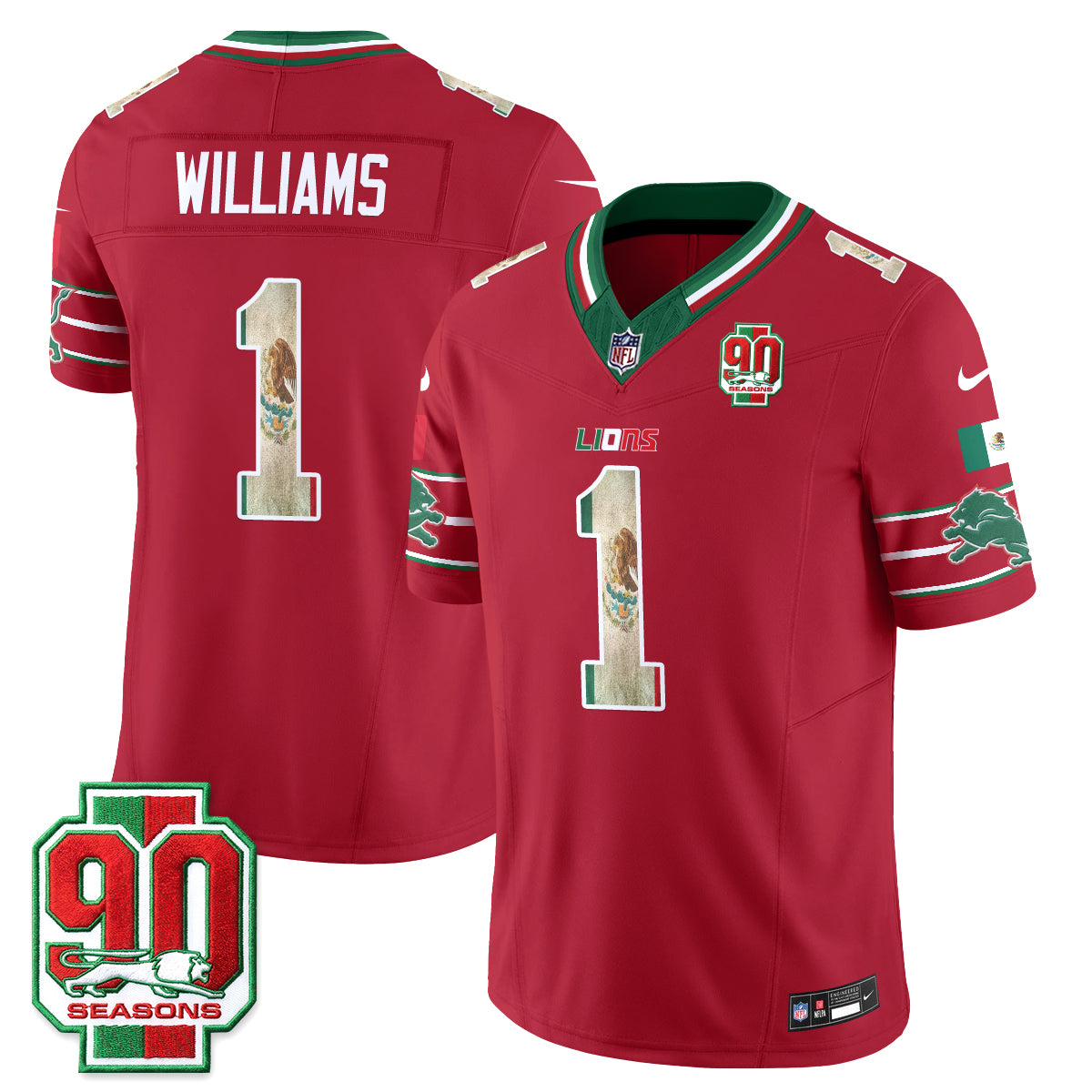 DET Mexico Edition Vapor Jersey - Stitched
