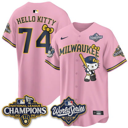 Milwaukee Brewers 2026 NL Champions x Meow KT Vapor Jersey - Stitched