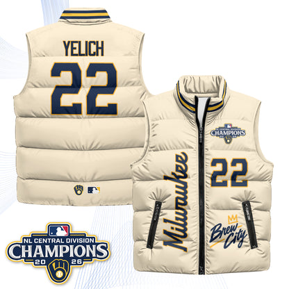 Milwaukee Brewers "Brew City" Puffer Vest V2 - Printed