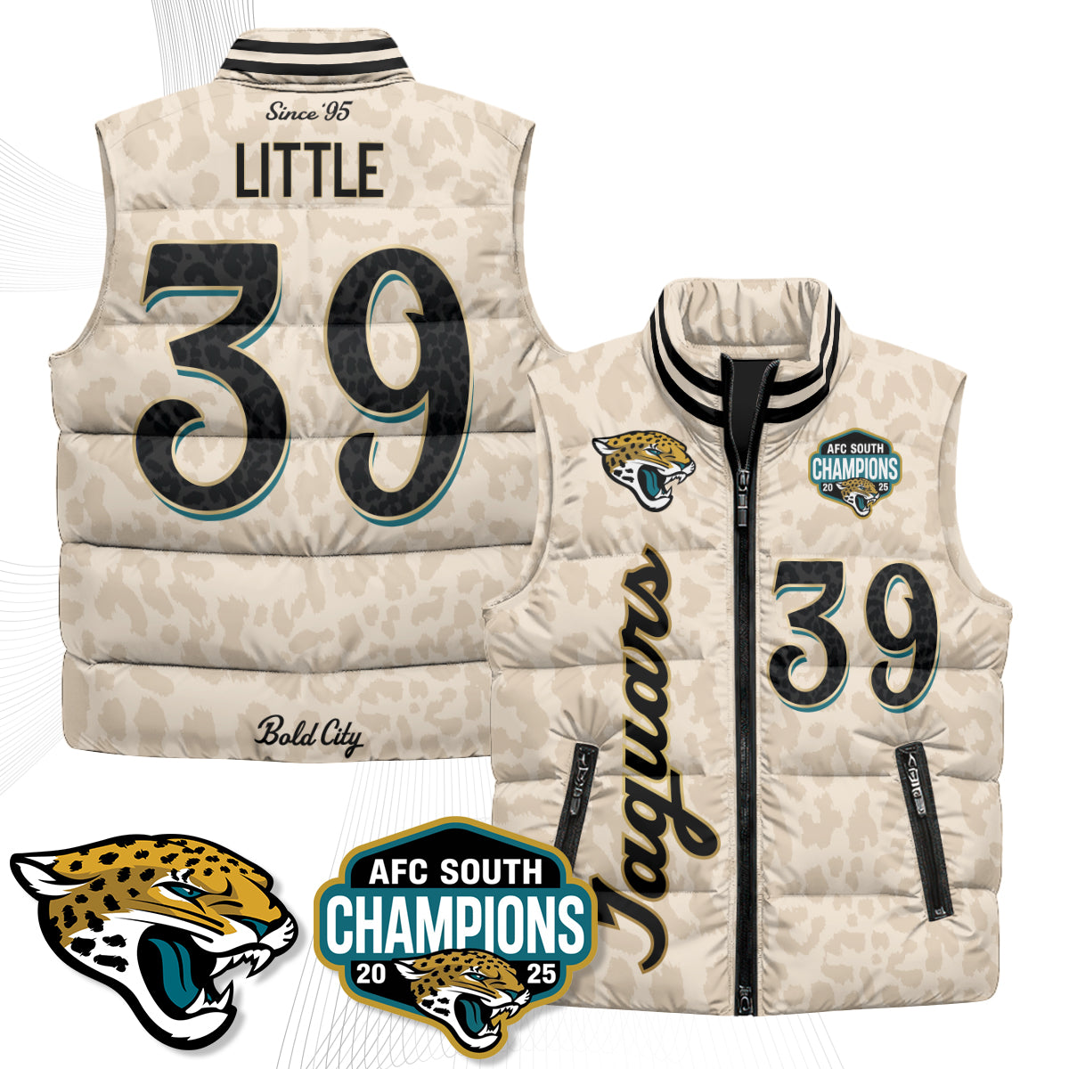 Jacksonville Jaguars 2026 Rivalries Puffer Vest - Printed