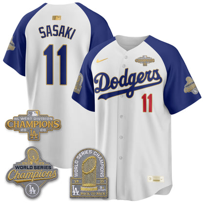 Los Angeles Dodgers 2026 NL West Champs Black Gold Vapor Jersey- Stitched