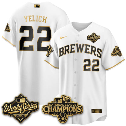 Milwaukee Brewers 2026 NL Champions Vapor Jersey - Stitched