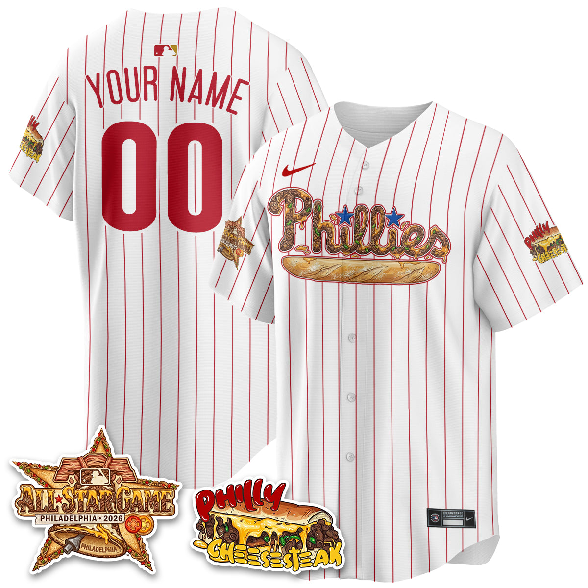 Philadelphia Phillies Cheesesteak Edition Vapor Limited Custom Jersey - Stitched
