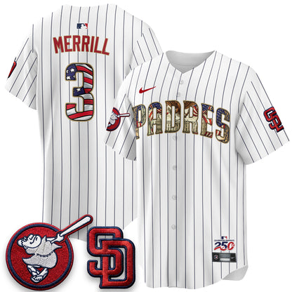San Diego Padres 2026 Independence Day USA Vapor Limited Jersey - Stitched