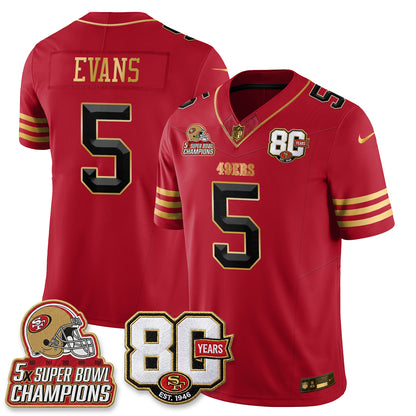 SF 80 Years & 5X Champs Vapor Jersey - Stitched