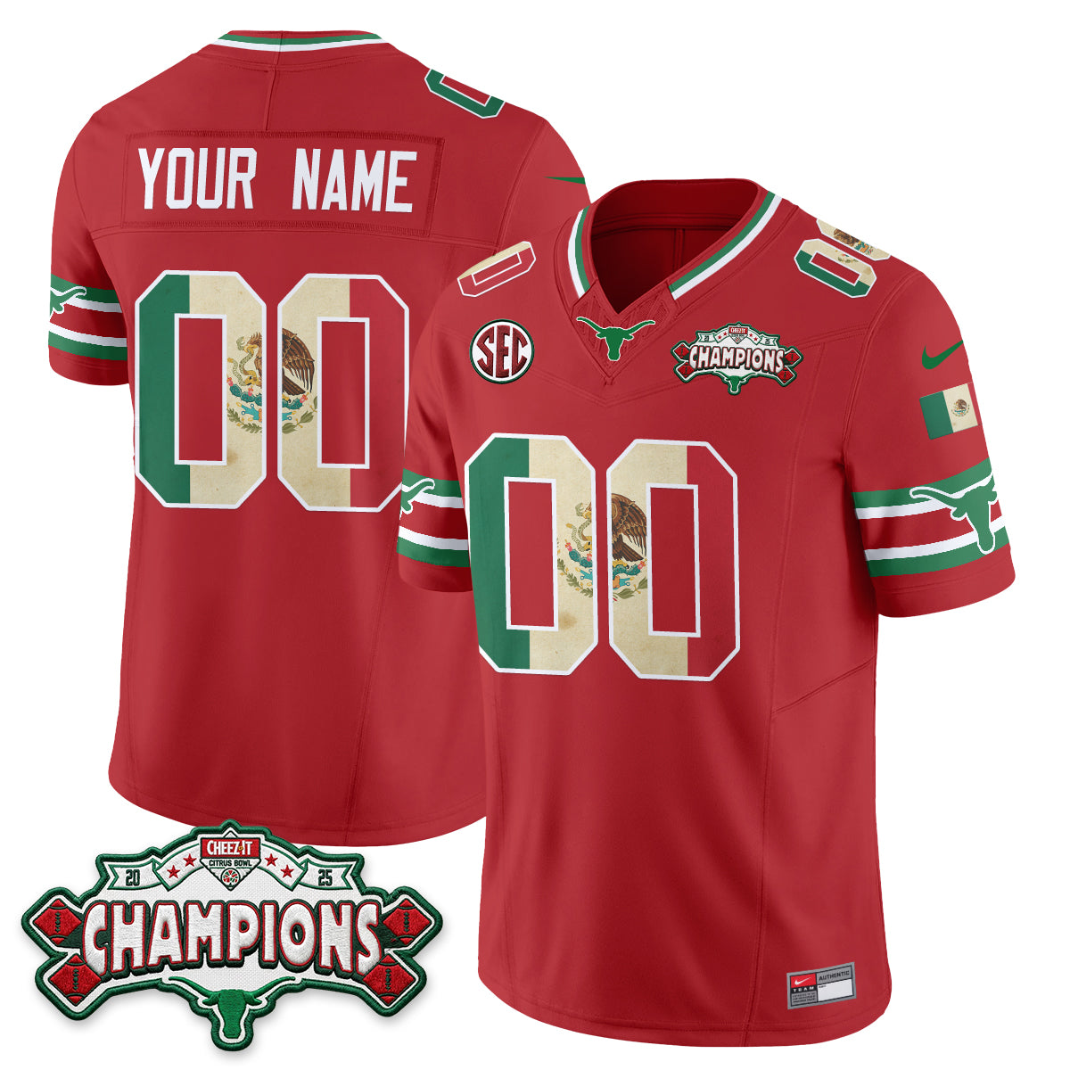TEX Mexico Edition Vapor Custom Jersey - Stitched
