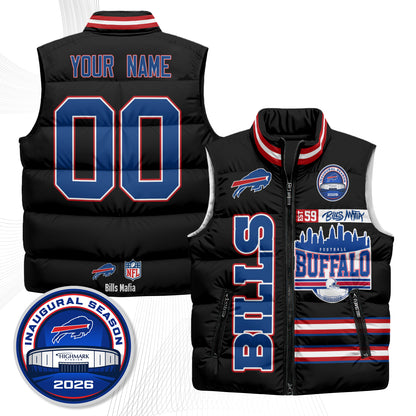 Buffalo Bills "Mafia" Edition Custom Puffer Vest - Printed