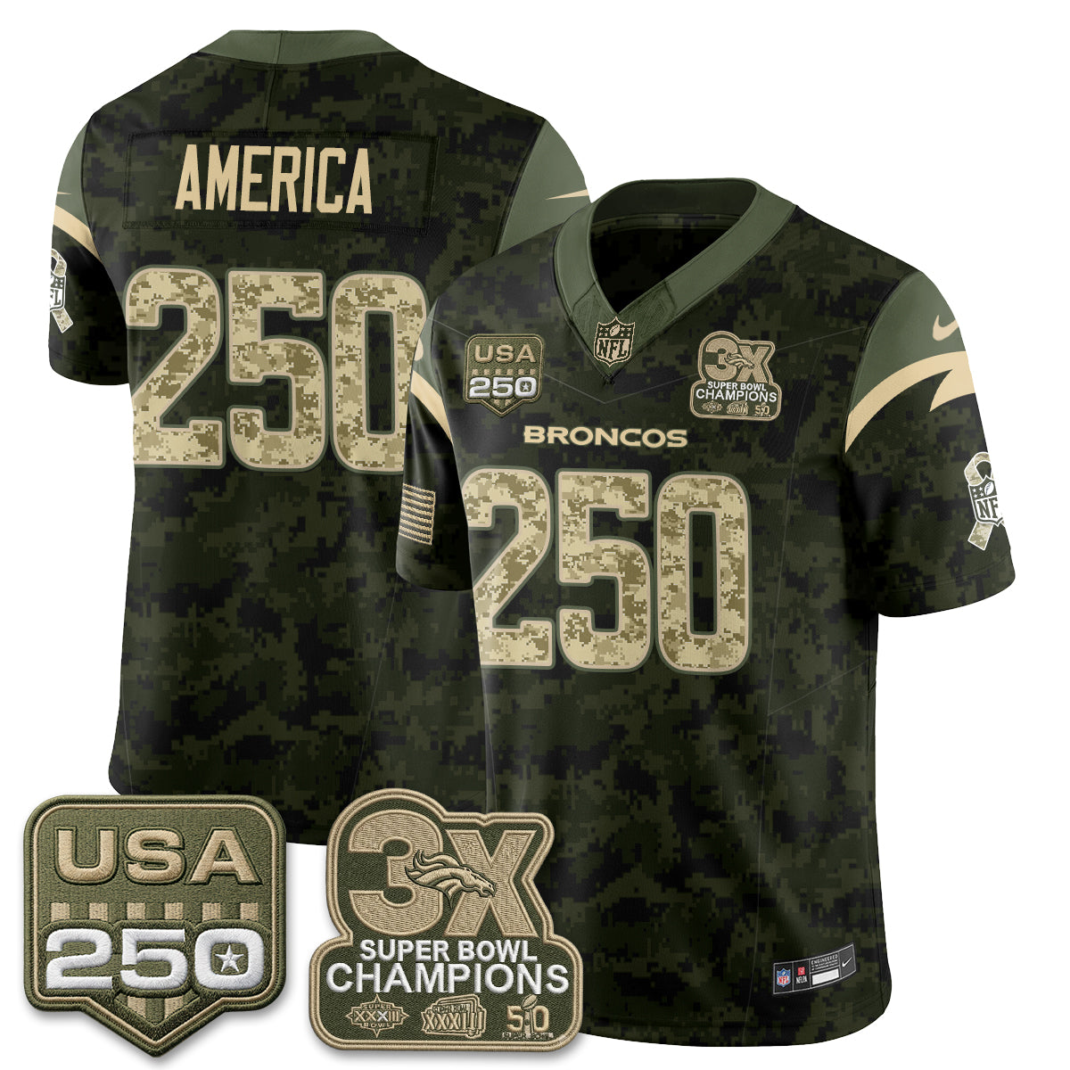 Denver Broncos 2026 Salute to Service Edition Vapor Jersey - Stitched
