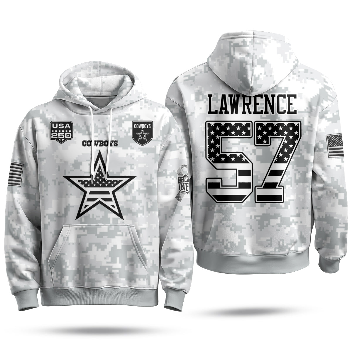 DAL 2026 Salute To Service Edition Pullover Hoodie - Printed
