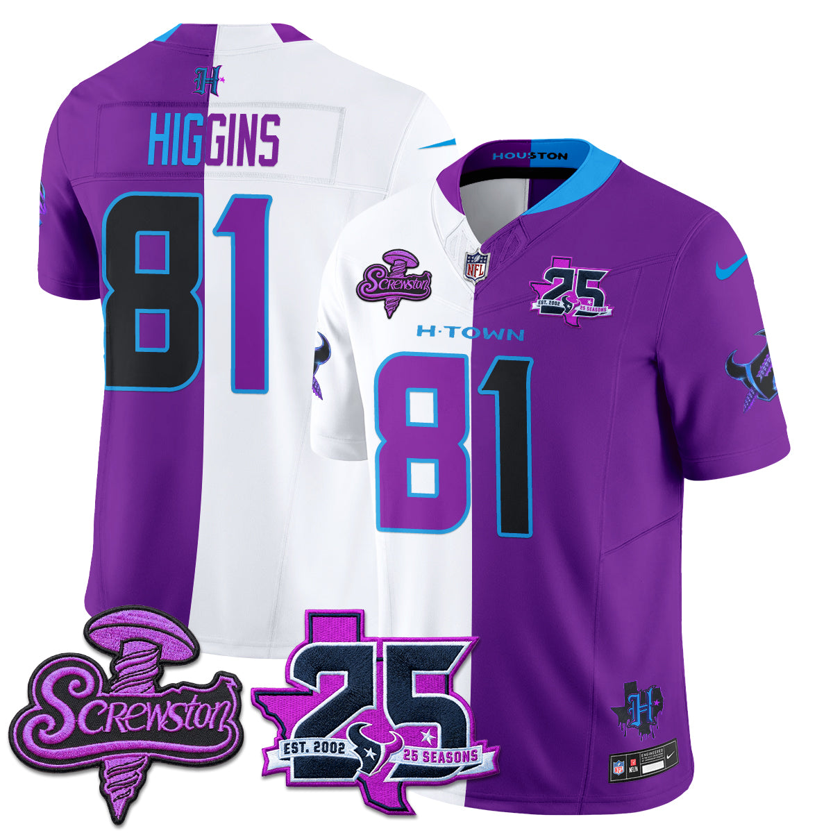 HOU DJ Screw Split Vapor Jersey - Stitched