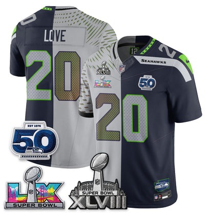 Seattle Seahawks SB LX Champs Split Edition Vapor Jersey - Stitch