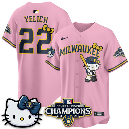 MIL NL Central Champs x Meow KT Vapor Pink Jersey - Stitched