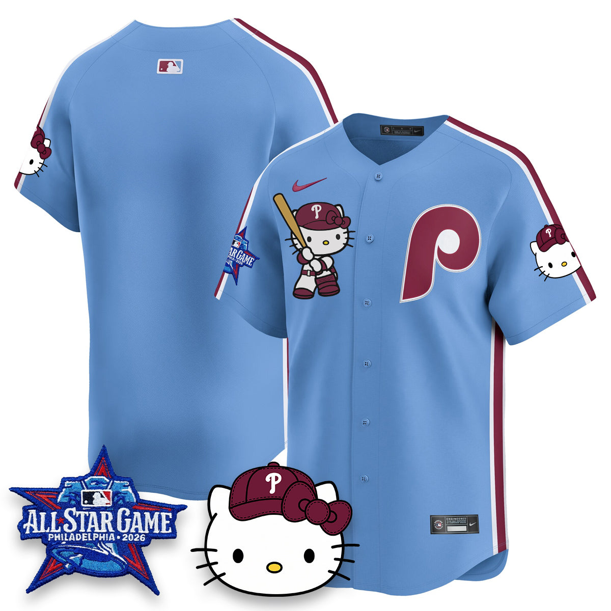 Philadelphia Phillies x Meow Kitty Vapor Limited Jersey V2- Stitched