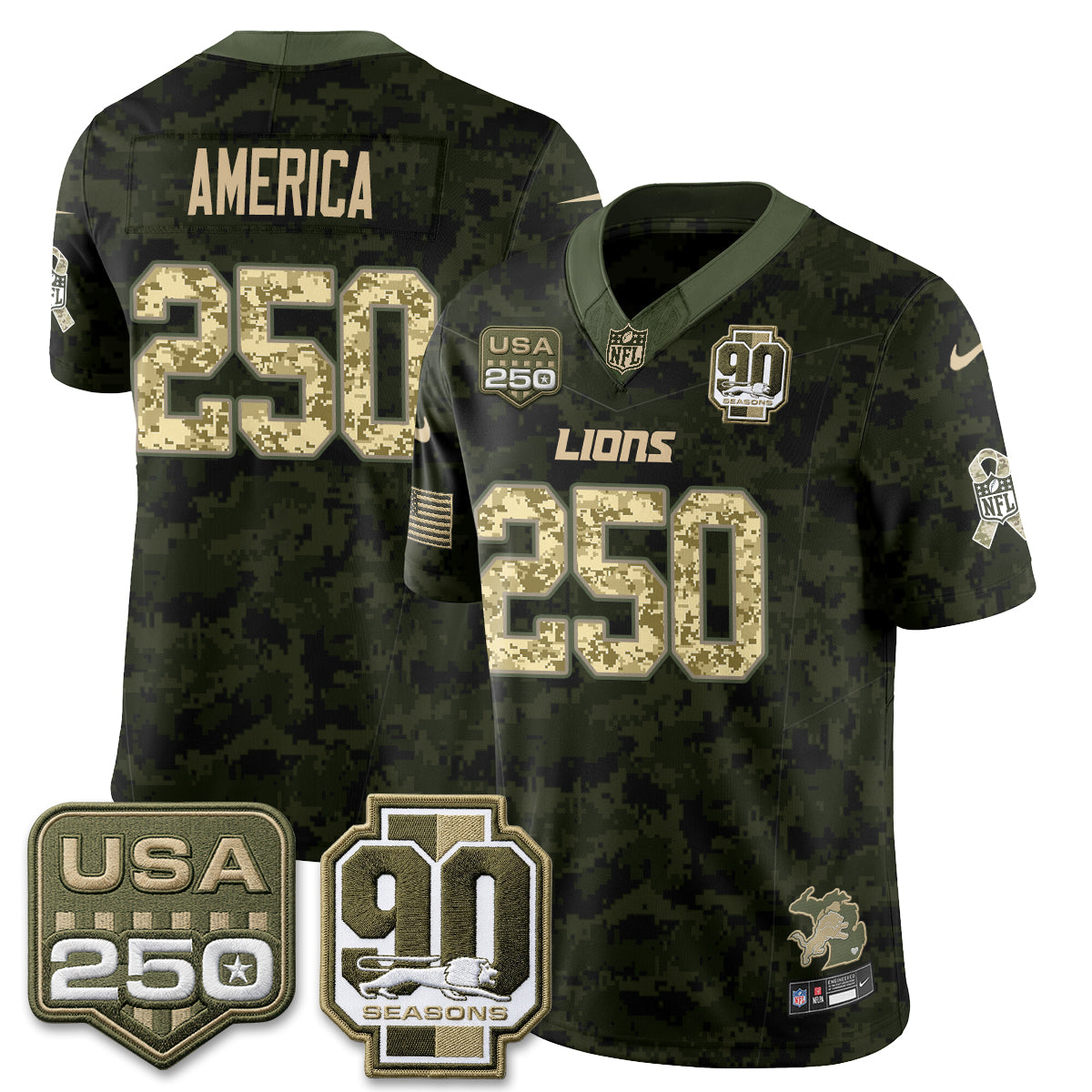 DET 2026 Salute to Service Vapor Jersey - Stitched